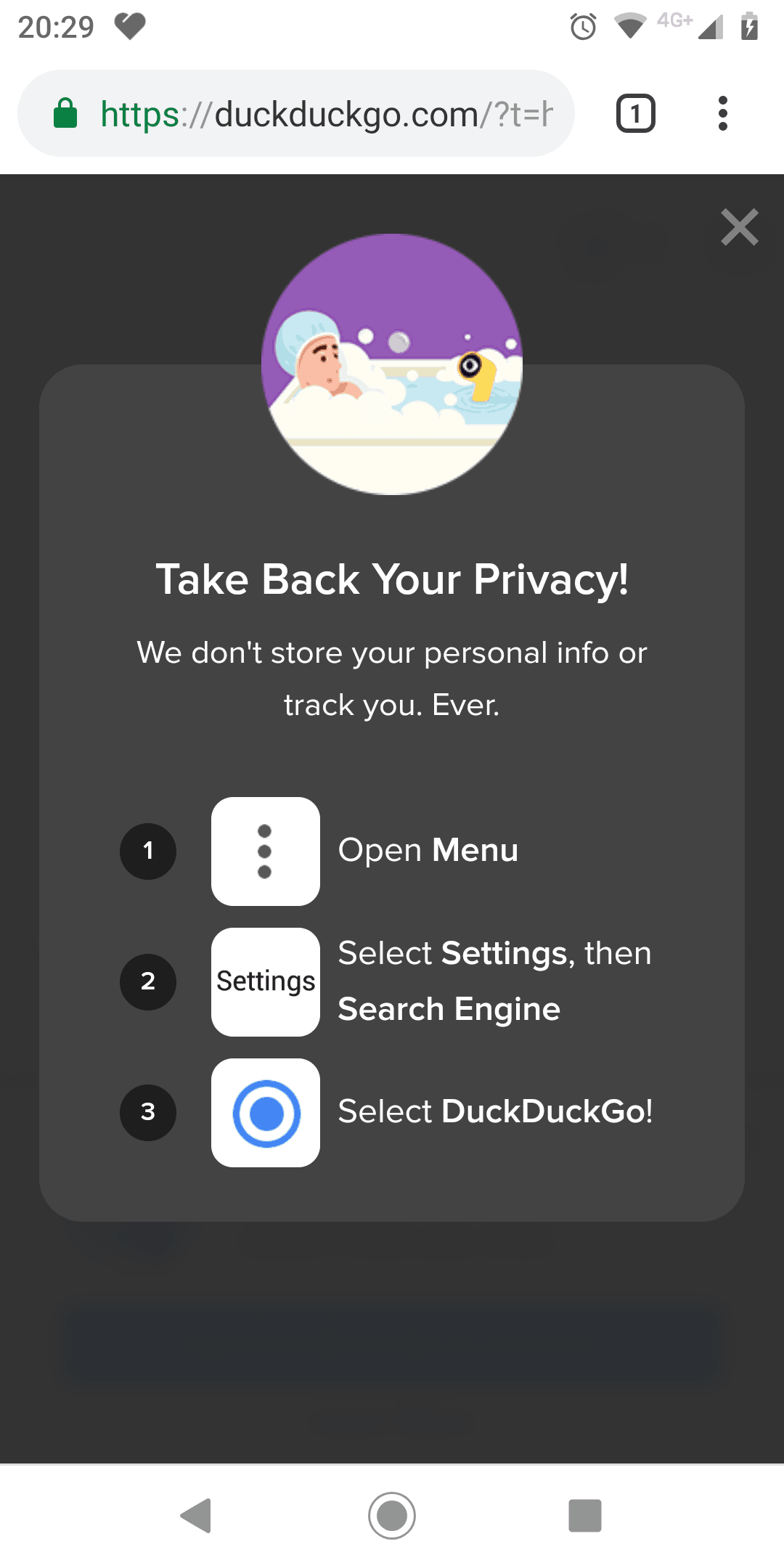 set duckduckgo as default search engine firefox