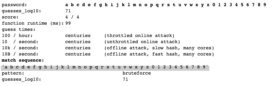 Example of an easy to remember password (alphabet and numbers) with spaces, but hard to guess